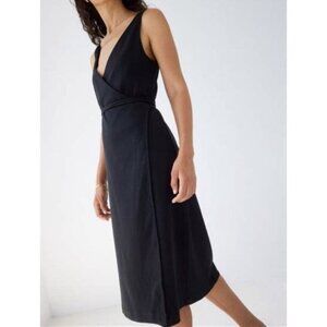 AYR Black Midi Wrap Dress